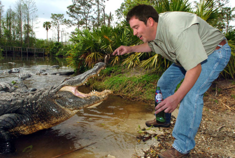 Drunkard Jim Boudreaux taunts the alligator he called “a total pussy” in front of friends.